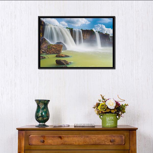 Dray Nur Waterfall Panoramic Canvas Wall Art-1 Piece-36" x 12"-Tiaracle