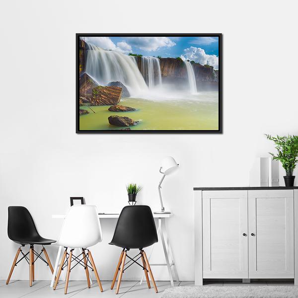 Dray Nur Waterfall Panoramic Canvas Wall Art-1 Piece-36" x 12"-Tiaracle