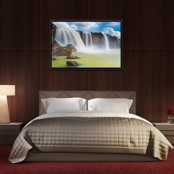 Dray Nur Waterfall Panoramic Canvas Wall Art-1 Piece-36" x 12"-Tiaracle