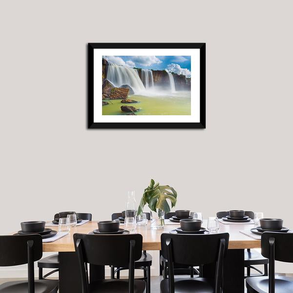 Dray Nur Waterfall Panoramic Canvas Wall Art-1 Piece-36" x 12"-Tiaracle