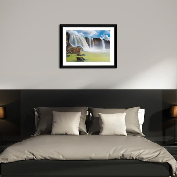 Dray Nur Waterfall Panoramic Canvas Wall Art-1 Piece-36" x 12"-Tiaracle