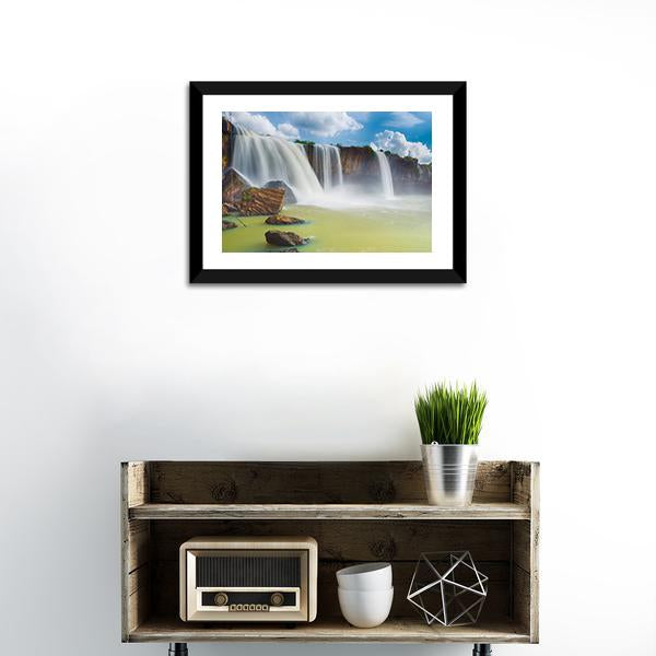 Dray Nur Waterfall Panoramic Canvas Wall Art-1 Piece-36" x 12"-Tiaracle