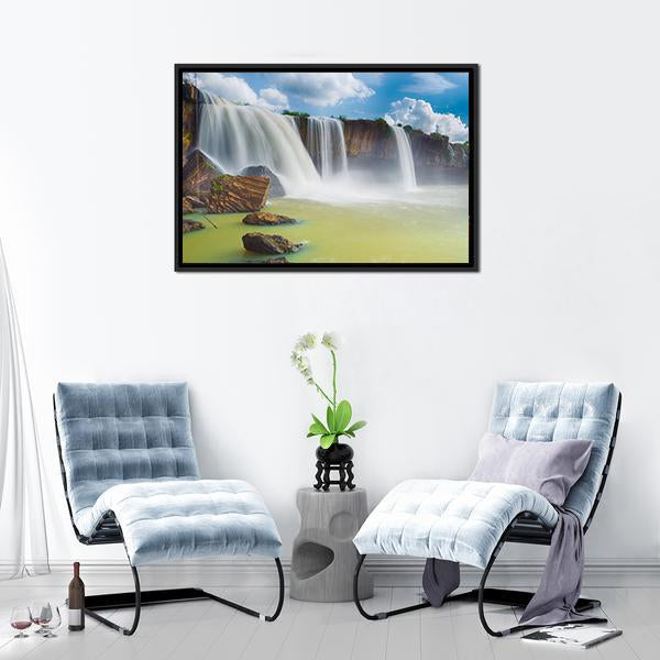 Dray Nur Waterfall Panoramic Canvas Wall Art-1 Piece-36" x 12"-Tiaracle