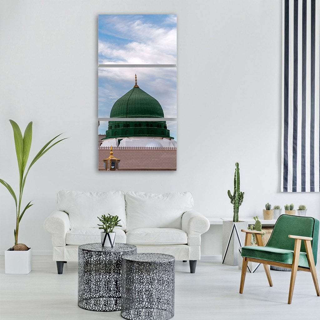 Green Dome Of Medina Vertical Canvas Wall Art-3 Vertical-Gallery Wrap-12" x 25"-Tiaracle