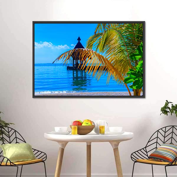 Dreamscape Escape Maldives Canvas Wall Art-1 Piece-Floating Frame-24" x 16"-Tiaracle