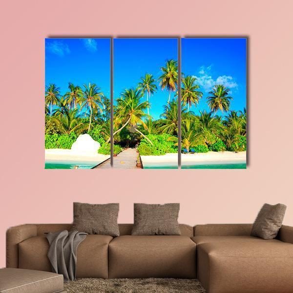 Dreamscape Of Maldives Canvas Wall Art-3 Horizontal-Gallery Wrap-37" x 24"-Tiaracle