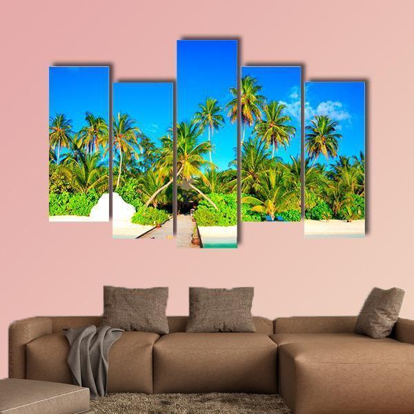 Dreamscape Of Maldives Canvas Wall Art-5 Pop-Gallery Wrap-47" x 32"-Tiaracle