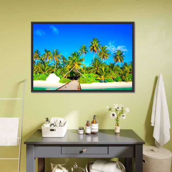 Dreamscape Of Maldives Canvas Wall Art-3 Horizontal-Gallery Wrap-25" x 16"-Tiaracle