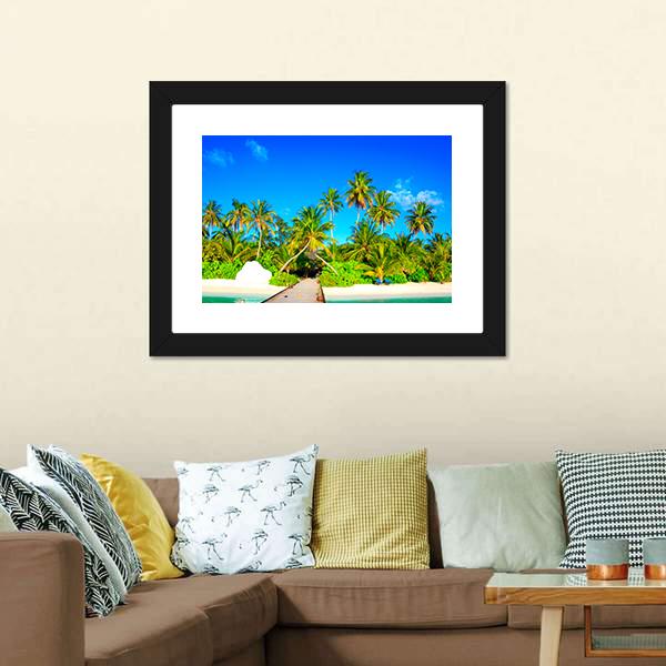 Dreamscape Of Maldives Canvas Wall Art-1 Piece-Framed Print-20" x 16"-Tiaracle