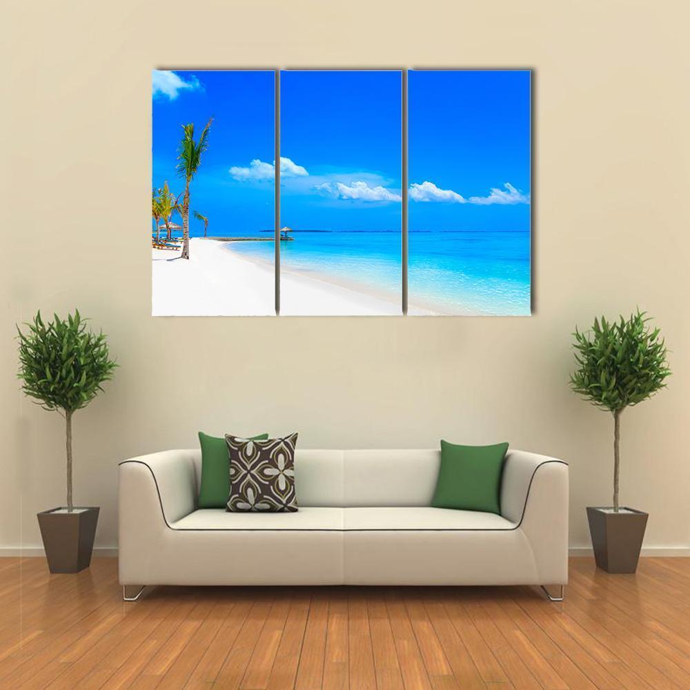 Dreamscape On Maldives Canvas Wall Art-3 Horizontal-Gallery Wrap-37" x 24"-Tiaracle