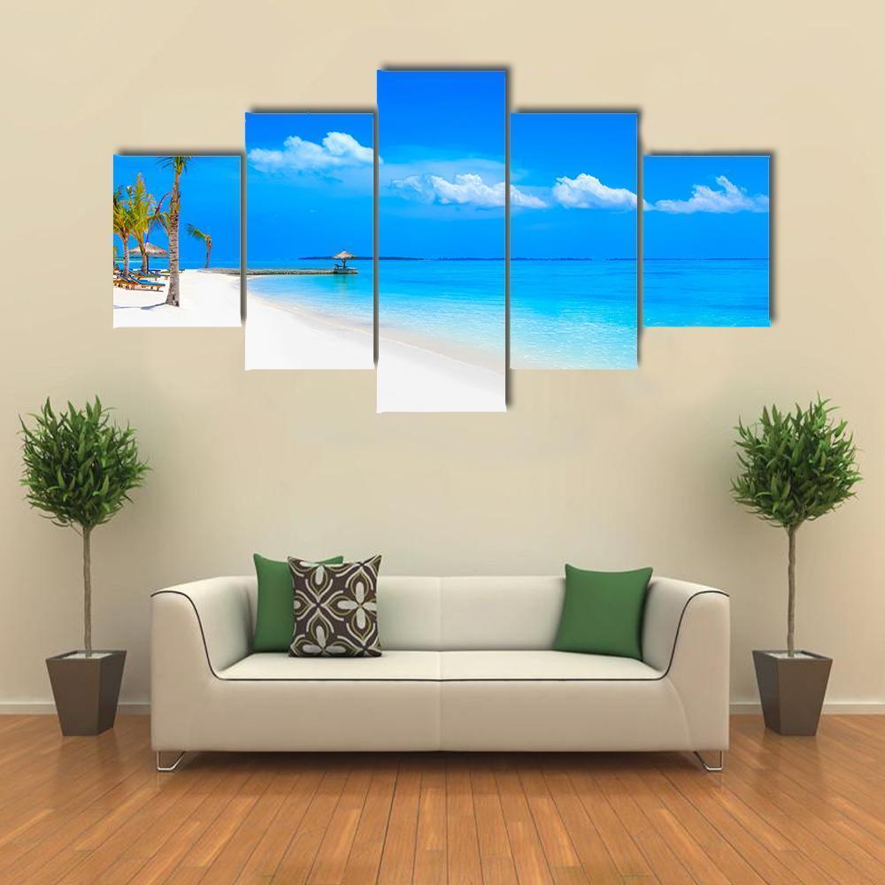 Dreamscape On Maldives Canvas Wall Art-5 Star-Gallery Wrap-62" x 32"-Tiaracle