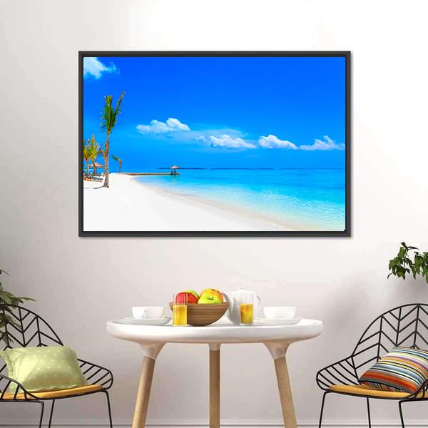 Dreamscape On Maldives Canvas Wall Art-1 Piece-Floating Frame-24" x 16"-Tiaracle