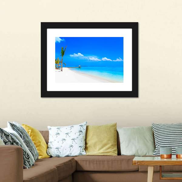 Dreamscape On Maldives Canvas Wall Art-1 Piece-Framed Print-20" x 16"-Tiaracle