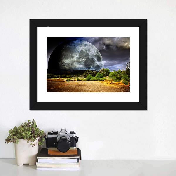 Dreamscape With Full Moon Canvas Wall Art-3 Horizontal-Gallery Wrap-25" x 16"-Tiaracle