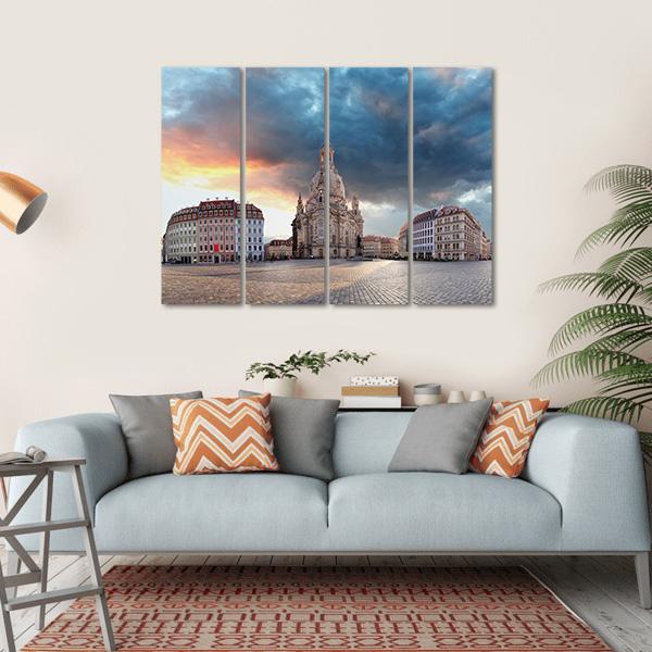 Dresden At Sunrise Canvas Wall Art-4 Horizontal-Gallery Wrap-34" x 24"-Tiaracle