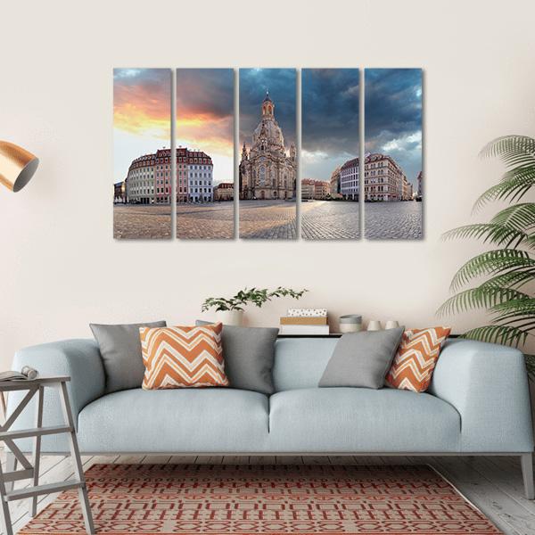 Dresden At Sunrise Canvas Wall Art-5 Horizontal-Gallery Wrap-22" x 12"-Tiaracle