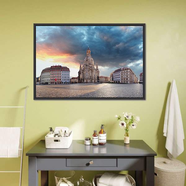 Dresden At Sunrise Canvas Wall Art-3 Horizontal-Gallery Wrap-25" x 16"-Tiaracle