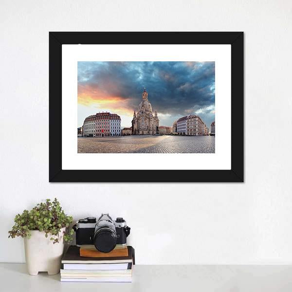 Dresden At Sunrise Canvas Wall Art-3 Horizontal-Gallery Wrap-25" x 16"-Tiaracle