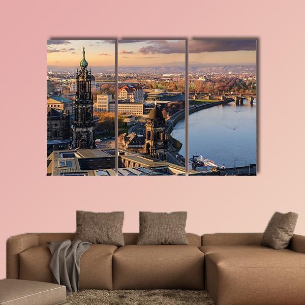 Dresden Skyline Canvas Wall Art-3 Horizontal-Gallery Wrap-25" x 16"-Tiaracle