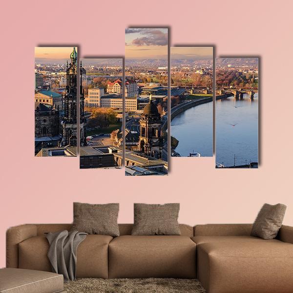 Dresden Skyline Canvas Wall Art-5 Pop-Gallery Wrap-47" x 32"-Tiaracle