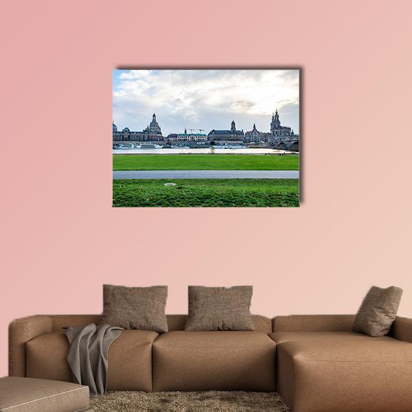 Dresden Cityscape Canvas Wall Art-1 Piece-Gallery Wrap-48" x 32"-Tiaracle