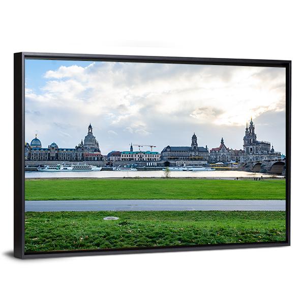 Dresden Cityscape Canvas Wall Art-3 Horizontal-Gallery Wrap-25" x 16"-Tiaracle