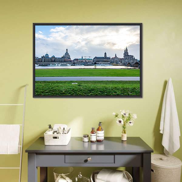 Dresden Cityscape Canvas Wall Art-3 Horizontal-Gallery Wrap-25" x 16"-Tiaracle
