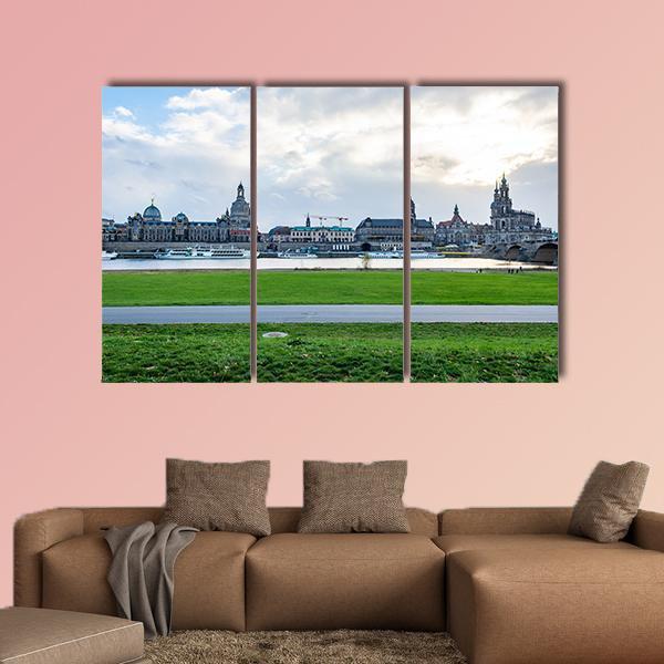Dresden Cityscape Canvas Wall Art-3 Horizontal-Gallery Wrap-37" x 24"-Tiaracle