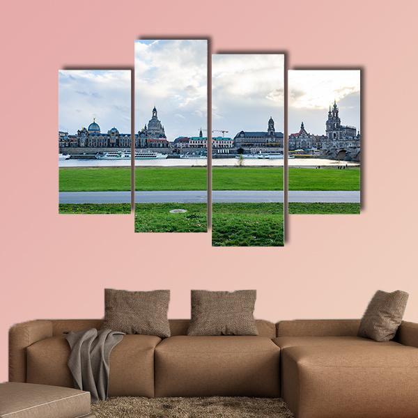 Dresden Cityscape Canvas Wall Art-4 Pop-Gallery Wrap-50" x 32"-Tiaracle