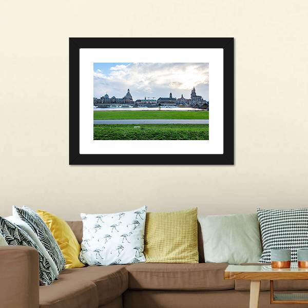 Dresden Cityscape Canvas Wall Art-1 Piece-Framed Print-20" x 16"-Tiaracle