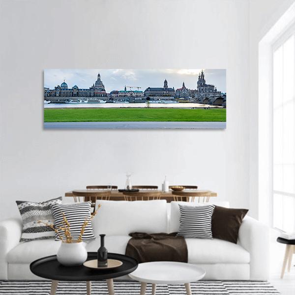 Dresden Cityscape Panoramic Canvas Wall Art-3 Piece-25" x 08"-Tiaracle