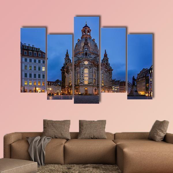 Frauenkirche Dresden Canvas Wall Art-5 Pop-Gallery Wrap-47" x 32"-Tiaracle