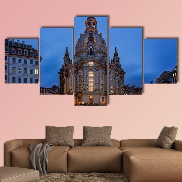 Frauenkirche Dresden Canvas Wall Art-5 Star-Gallery Wrap-62" x 32"-Tiaracle