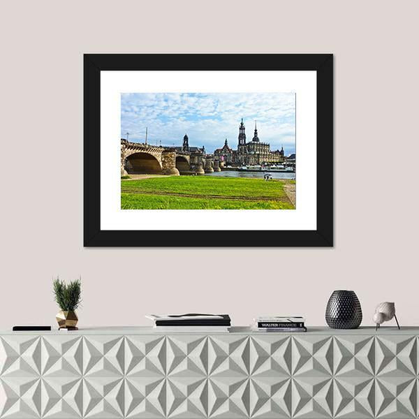 Panorama Of Dresden Vertical Canvas Wall Art-3 Vertical-Gallery Wrap-12" x 25"-Tiaracle