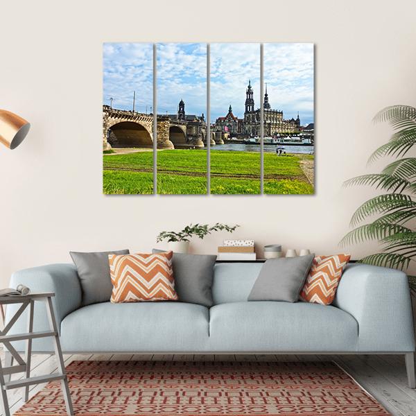 Panorama Of Dresden Canvas Wall Art-4 Horizontal-Gallery Wrap-34" x 24"-Tiaracle