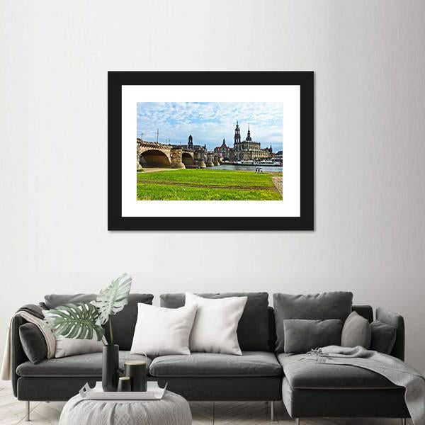 Panorama Of Dresden Vertical Canvas Wall Art-3 Vertical-Gallery Wrap-12" x 25"-Tiaracle