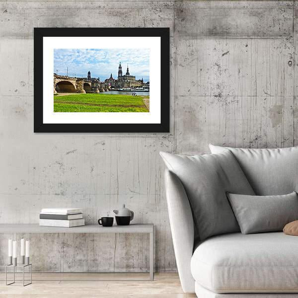 Panorama Of Dresden Vertical Canvas Wall Art-3 Vertical-Gallery Wrap-12" x 25"-Tiaracle