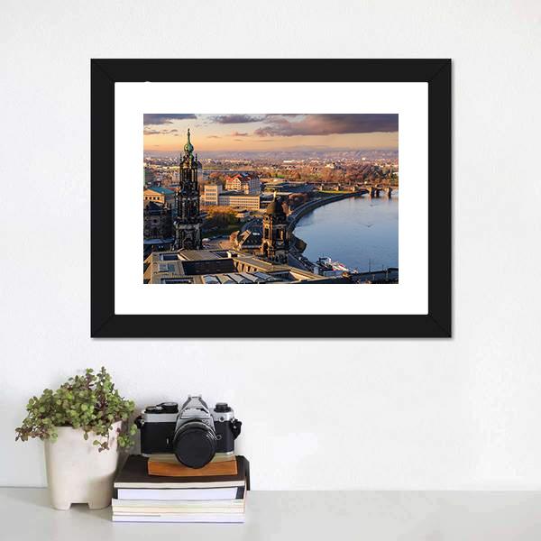 Dresden Skyline Canvas Wall Art-3 Horizontal-Gallery Wrap-25" x 16"-Tiaracle