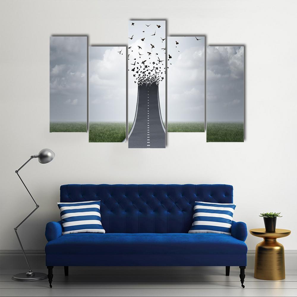 Driving Freedom Concept Canvas Wall Art-5 Pop-Gallery Wrap-47" x 32"-Tiaracle