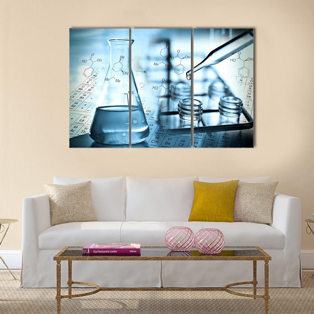 Dropping Liquid To Test Tube Canvas Wall Art-3 Horizontal-Gallery Wrap-37" x 24"-Tiaracle