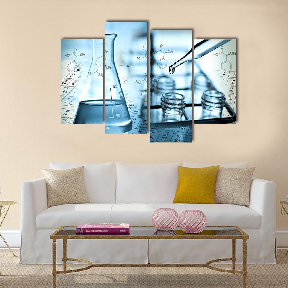 Dropping Liquid To Test Tube Canvas Wall Art-4 Pop-Gallery Wrap-50" x 32"-Tiaracle