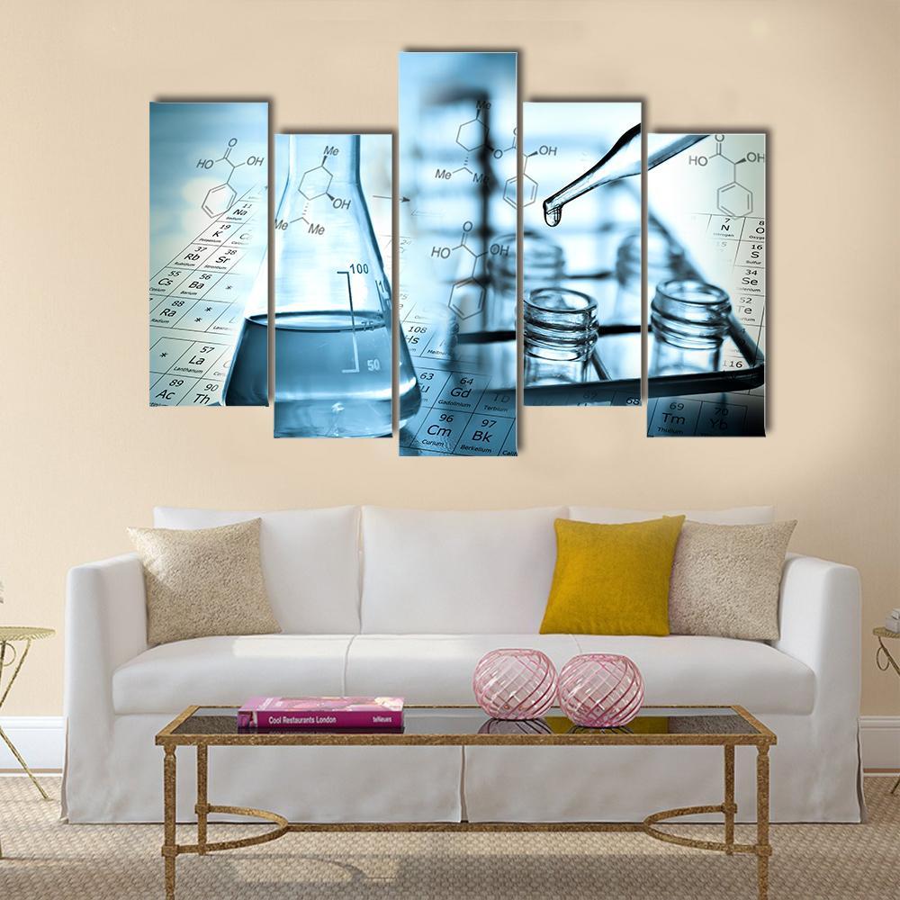 Dropping Liquid To Test Tube Canvas Wall Art-5 Pop-Gallery Wrap-47" x 32"-Tiaracle
