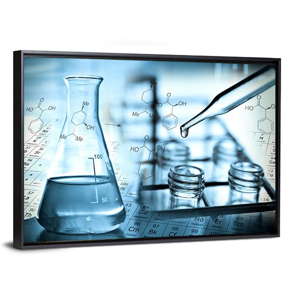 Dropping Liquid To Test Tube Canvas Wall Art-3 Horizontal-Gallery Wrap-25" x 16"-Tiaracle