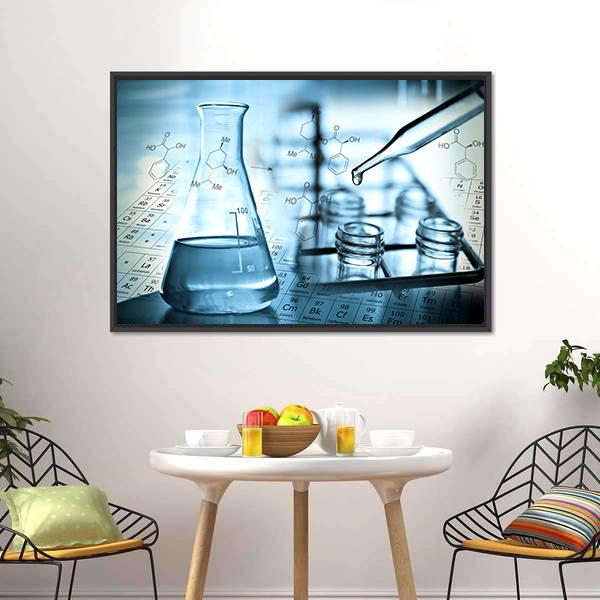 Dropping Liquid To Test Tube Canvas Wall Art-1 Piece-Floating Frame-24" x 16"-Tiaracle
