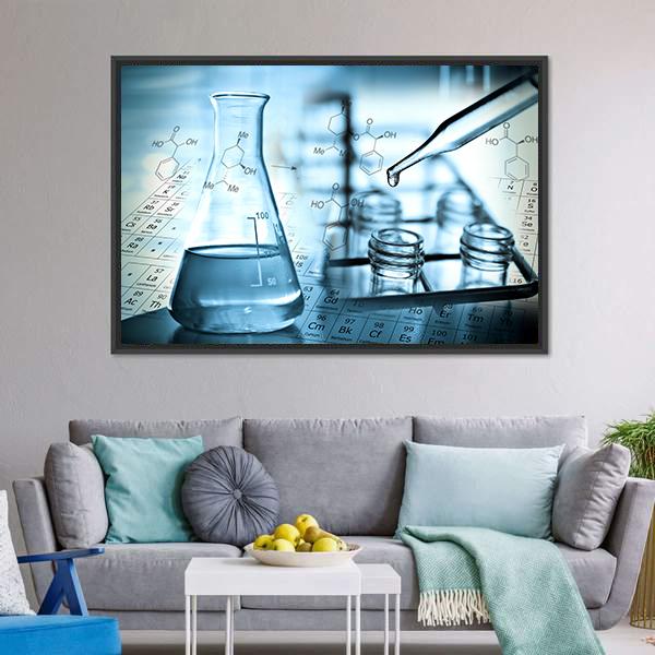 Dropping Liquid To Test Tube Canvas Wall Art-3 Horizontal-Gallery Wrap-25" x 16"-Tiaracle