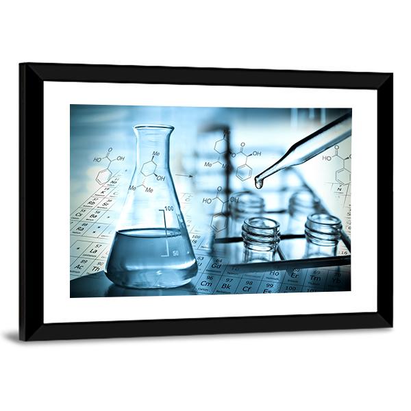 Dropping Liquid To Test Tube Canvas Wall Art-3 Horizontal-Gallery Wrap-25" x 16"-Tiaracle