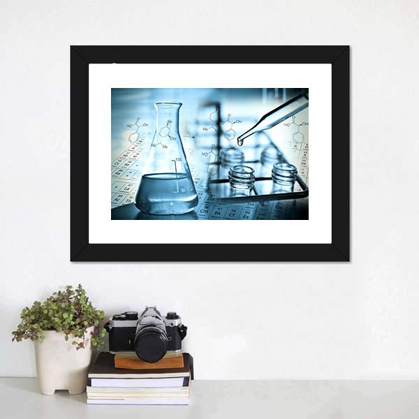 Dropping Liquid To Test Tube Canvas Wall Art-3 Horizontal-Gallery Wrap-25" x 16"-Tiaracle