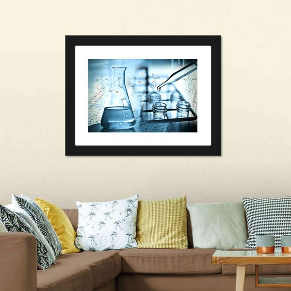 Dropping Liquid To Test Tube Canvas Wall Art-1 Piece-Framed Print-20" x 16"-Tiaracle