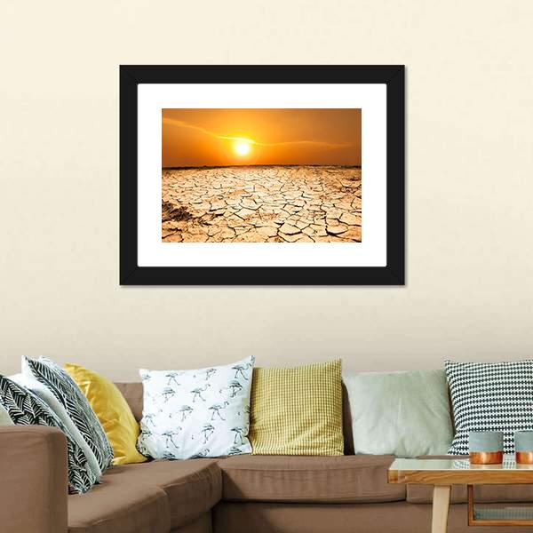 Drought Land Canvas Wall Art-1 Piece-Framed Print-20" x 16"-Tiaracle