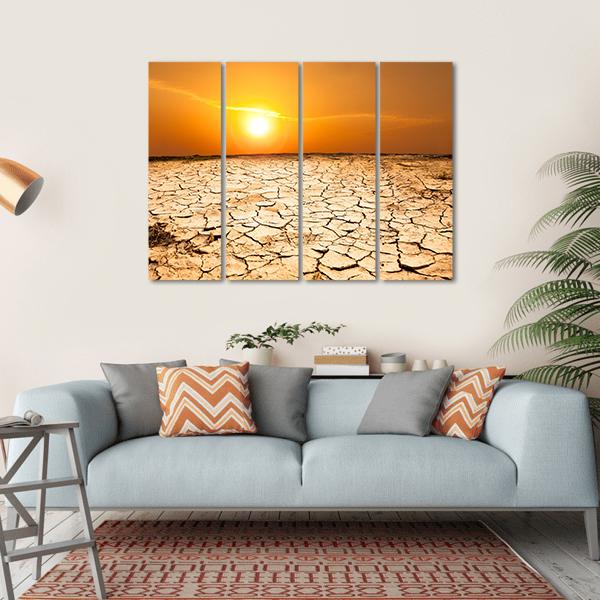 Drought Land Canvas Wall Art-4 Horizontal-Gallery Wrap-34" x 24"-Tiaracle